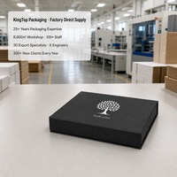 Boîte cadeau minimaliste noire en forme d'arbre, impression personnalisée, style livre, fermeture magnétique rigide, vente en gros directe d'usine, emballage plat