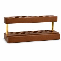 Organisateur de crayons et stylos pour bureau, porte-stylos en bois avec support pour téléphone pour le bureau et la maison, présentoir à crayons en noyer massif