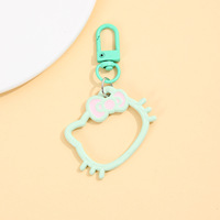 Nouveau porte-clés tête de chat creuse semi-fait main, accessoire pendentif mignon polyvalent pour sac à dos, cadeau pour meilleure amie et couple