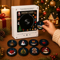 Aimant de réfrigérateur rotatif en acrylique de Noël, NFC, lecture de musique, veilleuse LED, photo personnalisée, logo, décoration de mariage, Pâques, cadeau