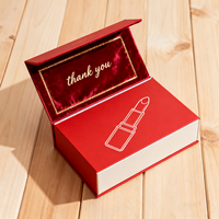 Boîte en papier rigide magnétique personnalisée de luxe en matériaux recyclés pour rouge à lèvres, soins de la peau, emballage cosmétique brillant, design écologique