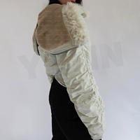 Chaqueta de Piloto Corta Personalizada de Nailon y Algodón con Cremallera, Bordada, con Capucha de Piel Sintética, Chaqueta de Invierno para Hombre con Logotipo