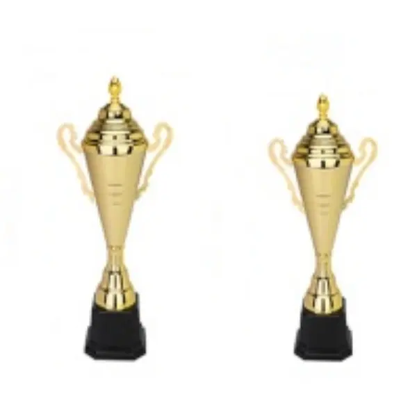 OEM / ODM neue Gravur Logo Crystal Trophy Crown Crystal Metal Award Trophy mit schwarzer Basis