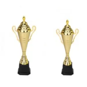 OEM / ODM 2023 חדש חריטת לוגו גביע קריסטל כתר קריסטל מתכת גביע הפרס עם שחור בסיס