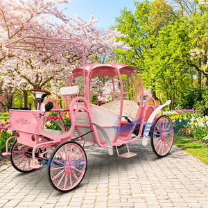 Nouvelle Voiturette Électrique Rose Personnalisée d'Usine, Modèle Princesse Citrouille Royale, Véhicule de Tourisme Cendrillon pour Mariages et Parcs d'Attractions - Product Image 1
