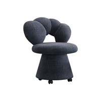 Chaise de loisirs en tissu pour chambre à coucher, avec dossier simple, pivotante sur roulettes, tabouret de maquillage et de manucure, tabouret de coiffeuse moderne et simple