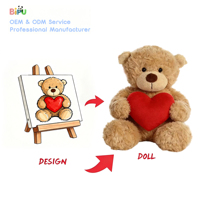 Fabricant OEM, personnalisation sur mesure, jouet en peluche, rembourrage en coton PP doux, logo brodé, animaux en peluche de 30 cm, poupées en peluche