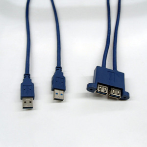 Cable de extensión Lung Kay Usb 3.0 Am a Af, 2 puertos, cable de datos de alambre de cobre azul para conexión de computadora - Product Image 4