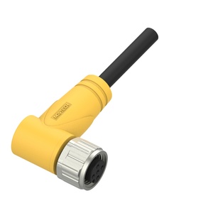Conector de cable eléctrico Marvtech OEM hembra sin blindaje, ángulo de 5 pines M12, sobremoldeado, para Profinet, EtherCAT, PC industrial - Product Image 1