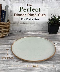 Assiettes rondes en grès de 10 pouces en gros – Vaisselle en porcelaine personnalisée pour restaurant - Product Image 2