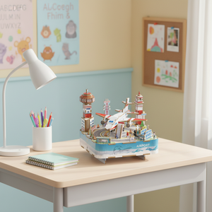 Caja de Música de Madera 3D con Forma de Avión ChaoTong, Ensamblaje con Manivela, Kit de Herramientas para Modelismo, Educación Científica y Entrenamiento - Product Image 6