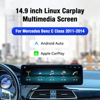ZWNAV 14,9 pouces LINUX OS Auto Apple CarPlay Multimédia pour Mercedes Benz Classe C 2011-2014 – Unité centrale de navigation GPS et écran de mise à niveau