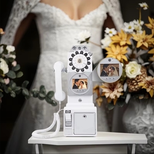 Venta al por mayor cabina telefónica fija personalizada boda Libro <span class=keywords><strong>de</strong></span> Visitas <span class=keywords><strong>teléfono</strong></span> electrónica Trocage <span class=keywords><strong>caja</strong></span> boda Audio - Product Image 3