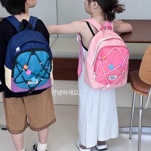 Mochila doble compacta y ligera, con cremallera impermeable para hombre y mujer, mochila sencilla con letras en contraste de color. - Product Image 6