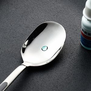 DFU0168 Cuchara de postre coreana de acero inoxidable 304 con mango largo, cuchara para helado de verano, cuchara para batir café - Product Image 5