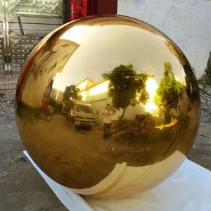 Aangepaste Grote Zwevende Gouden Opblaasbare Spiegelbal Goud Reflecterende Opblaasbare Spiegelballon