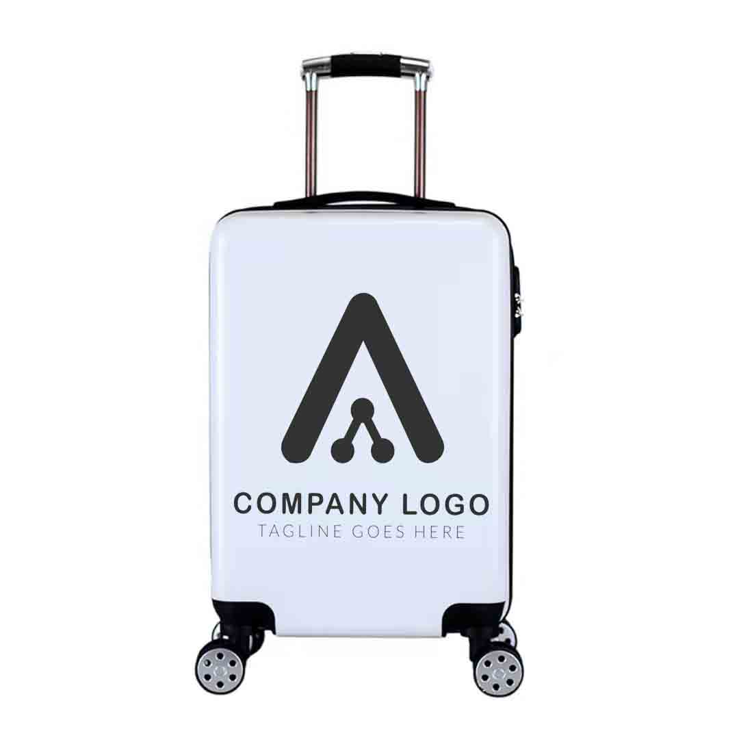 Benutzer definierte LOGO 20 ''weiß New Easy Carry Light Trolley Bag Gepäck für Reisen und Werbe reisetaschen Gepäck Trolley Bag