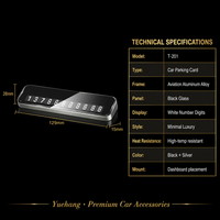 YUEHANGTC Support de téléphone pour tableau de bord de voiture en alliage d'aluminium aéronautique et verre trempé, avec porte-numéro de stationnement