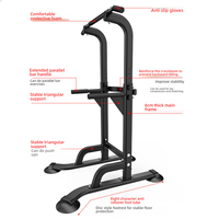 Tour de musculation KJ en métal avec station de dips et barre de traction, capacité de charge de 200 kg, pour salle de sport à domicile, équipement d'entraînement de force à hauteur réglable