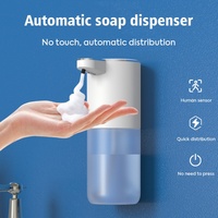 Dispenser Sabun Otomatis 380ml Bertenaga Baterai Sensor Tanpa Sentuh Inframerah untuk Sterilisasi Busa Plastik untuk Penggunaan Rumah Tangga.