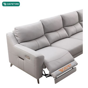 हॉट सेलिंग होम फर्नीचर लिविंग रूम होटल कार्यालय ग्रे वास्तविक चमड़े का इलेक्ट्रिक रिक्लीयर फंक्शन सोफा - Product Image 3