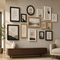 Bingkai Foto Kolase Persegi Panjang Modern HuaJia dari Kayu, Ukuran 5x7 4x6 Inci, Transparan, untuk Dinding dan Meja, Dekorasi Rumah
