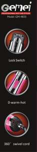 Secador de Pelo Profesional <span class=keywords><strong>GEMEI</strong></span> 10 en 1 GM4835 con Motor de CC para Salón, Secador de Pelo de 3 Velocidades - Product Image 6