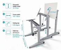 Bureau de dessin moderne mobile à hauteur réglable avec système de plateau pliable, écologique, ergonomique, en métal, pour bureau commercial