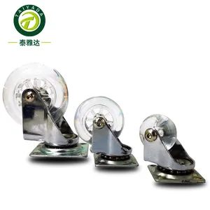 Silicone Transparent Caster Wheel clear swivel wheels for furniture Rodizio de gel