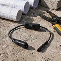 Câble répartiteur en Y DC 5.5*2.1mm 40cm noir 2C*22AWG mâle-femelle avec interrupteur 304 intégré pour ordinateur en PVC