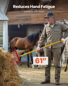 ส้อมพลาสติกสำหรับเก็บมูลสัตว์ ด้ามจับทำจากไฟเบอร์กลาส 18 ซี่ สำหรับงานสวน งานฟาร์ม คอกม้า และทำความสะอาดหญ้าแห้ง - Product Image 3