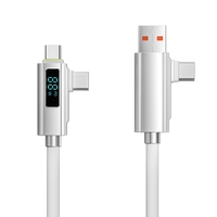 Nuevo Diseño, Cable USB Tipo C de Carga Rápida de 60 W con Pantalla LED |   Lámina de Cobre Puro de Aleación de Aluminio y Silicona para Cámara e Impresora
