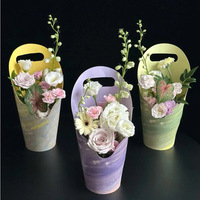 Boîte à fleurs en papier écologique portable de qualité supérieure, imperméable, en carton épais pour les fleuristes, fournitures pour les boutiques de fleurs, arrangement floral