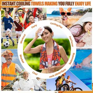 Hosuly Số Lượng Lớn Làm Mát Khăn 32x12 Inch Mềm Mại Thoáng Khí Sợi Nhỏ Phim Hoạt Hình Thể Thao Yoga Phòng Tập Thể Dục Vận Động viên Lạnh Băng Lạnh Khăn - Product Image 6