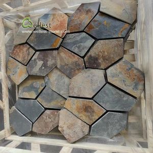 <span class=keywords><strong>Moins</strong></span> <span class=keywords><strong>cher</strong></span> ardoise rouillée maillé dalle <span class=keywords><strong>pavé</strong></span> tuile ardoise route pavage pierre extérieure ardoise tuile - Product Image 4