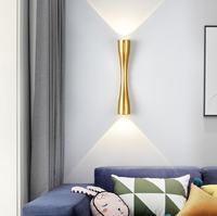 Lampe murale LED moderne en forme de corne 6W pour jardin, villa, extérieur, double tête, étanche, éclairage haut et bas