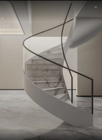 Cadre en acier durable d'escalier incurvé moderne avec le matériel en bois d'étape pour les villas élégantes d'appartements