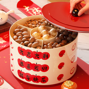 Rotating Multi Tiered Fruit Platter Round 1-3L Standing Type With Apple Pattern For New Year Snack Storage - Product Image 5