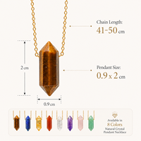 Collier pendentif en cristal hexagonal naturel, chaîne dorée, bijoux en pierres précieuses pour femmes, cadeau