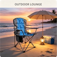 Chaise pliante d'extérieur légère, robuste et stable à dossier haut, portable pour jardin, camping, pêche, plage, loisirs, style moderne