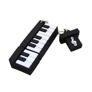 Clé USB 2.0 en forme de piano, design dessin animé, 32 Go 64 Go 128 Go, en PVC et silicone, compatible PC, avec logo gravé au laser - Product Image 3