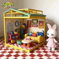 101 Buah Miniatur Plastik untuk Perakitan DIY Model Ruang Tamu Mainan Edukasi Adegan Rumah Bermain Pura-pura untuk Anak-anak