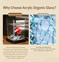 Aquarium écologique DIY de 2 litres pour poissons Betta, en matériau AS, forme de baril, écologique, décoration pour la maison et le salon