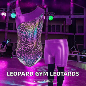Leotardos de Gimnasia Rítmica con Estampado de Leopardo para Niñas, Pantalones Cortos de Spandex con Estampado Floral para Danza, Ballet y Competencia, Gran Venta - Product Image 2