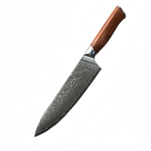Couteau de cuisine professionnel de 8 pouces avec manche en bois, idéal pour la cuisine quotidienne à la maison, pour trancher la viande, les légumes et les fruits - Product Image 1