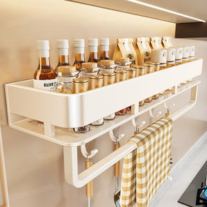Panier de rangement mural rectangulaire pour cuisine, étagère suspendue pour huile, sel, sauce soja, vinaigre, installation sans perçage - Product Image 4