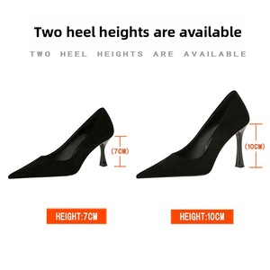 3767-A1 European American Style Fashionable Simple Slimming High-heeled Shoes Stiletto Heel Shallow Mouth Pointed Toe <strong>Pumps</strong> - Product Image 4