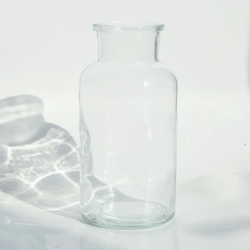 Frasco de vidro transparente para aromaterapia, perfume simples, flores secas, difusor de fragrância para casa e quarto