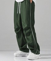 Pantalon de jogging large pour femme en Spandex et Polyester, taille élastique, bande latérale, coupe ample, longueur intégrale, décontracté, ODM OEM