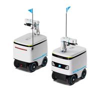 Robot de livraison de nourriture Alpha Speedybot Pro alimenté par l'IA, recharge automatique, vitesse de 15 km/h, intérieur/extérieur, multi-scènes, restauration sans contact, IP65